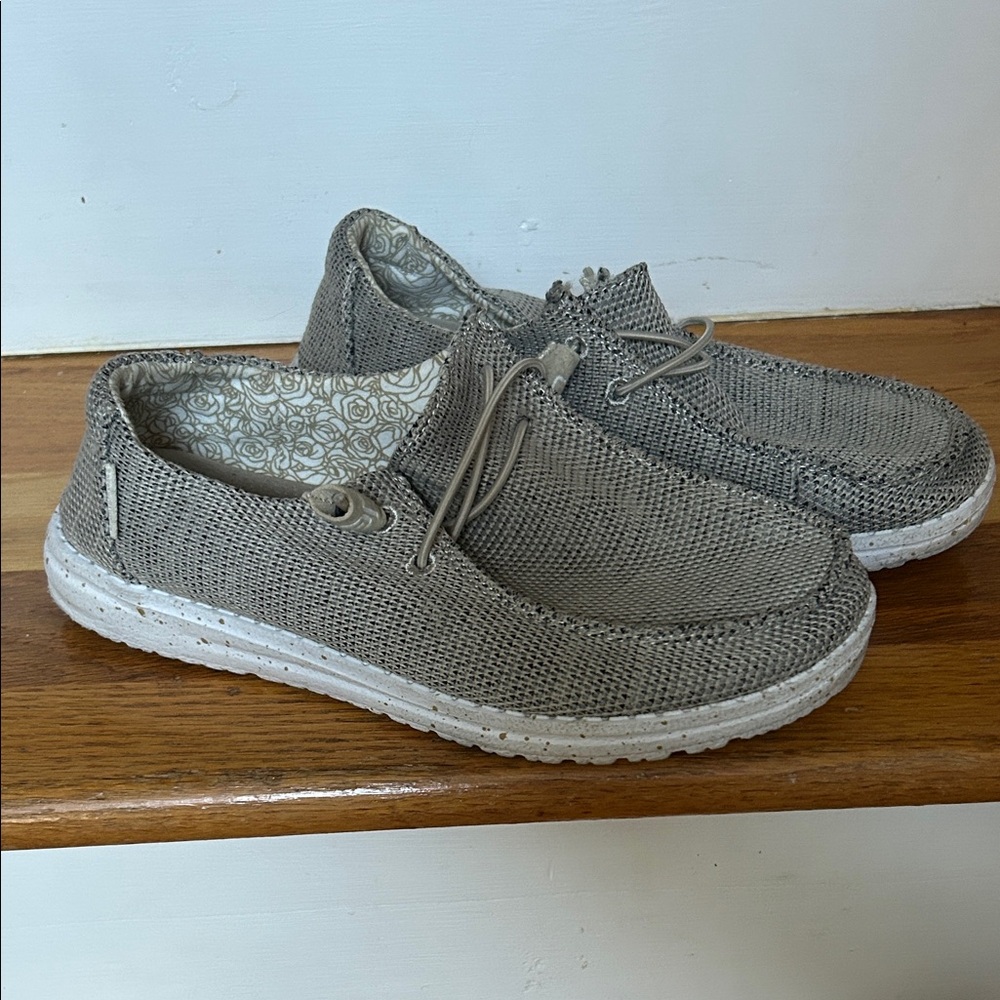 Hey Dude Women’s Light Gray Slip-On Loafers